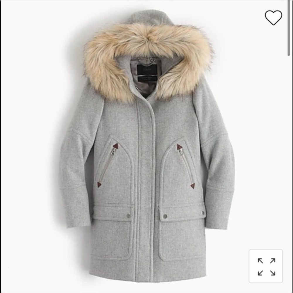 EUC J. Crew Chateau Parka, Italian Wool, in Heather Dusk